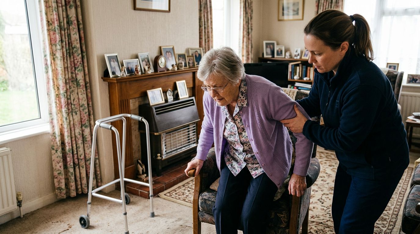 Caregiver providing personal care